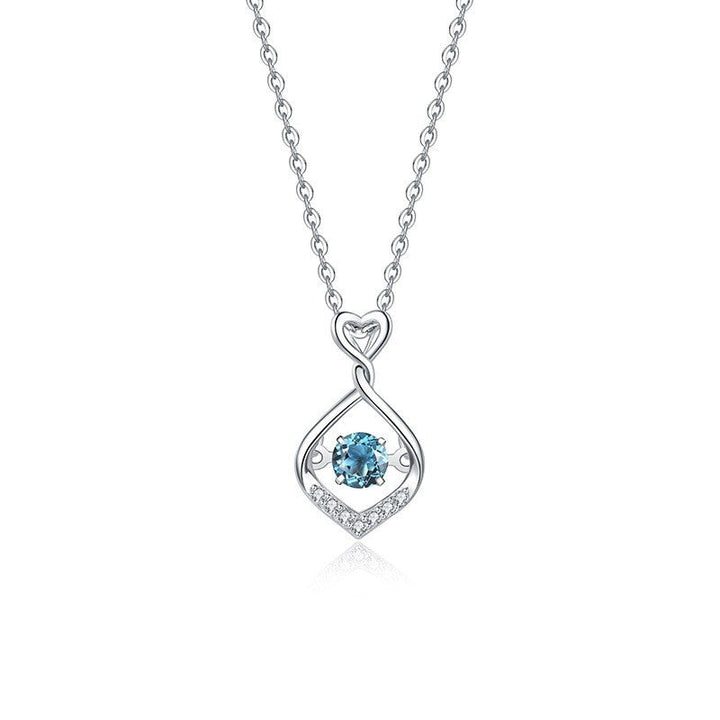 Women's S925 Sterling Silver Natural Topaz Necklace