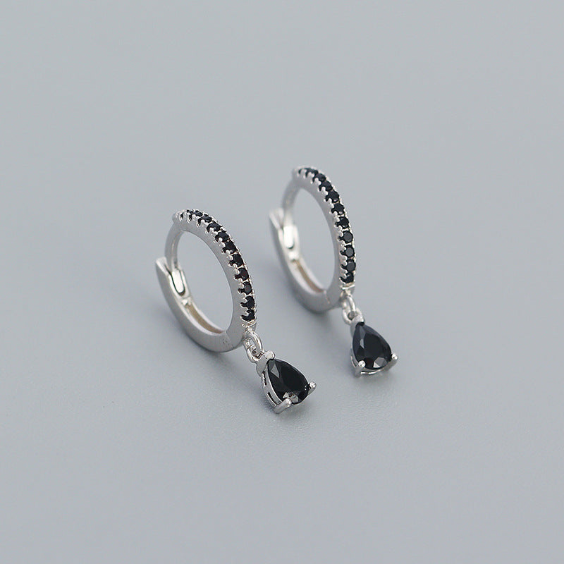 Stylish Sterling Silver Diamond Earrings