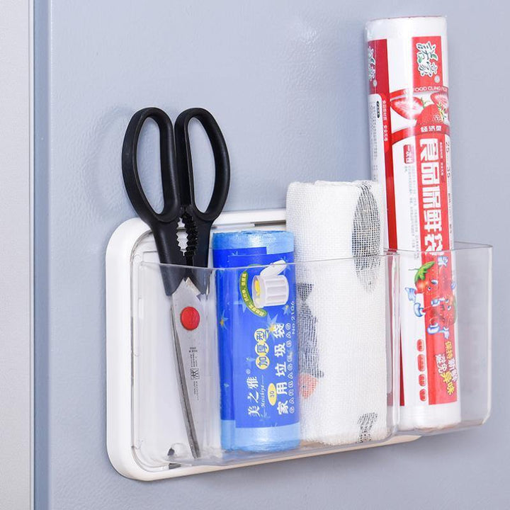 Refrigerator Shelf Magnet Free Perforated Cling Film Storage Rack Tissue Storage Box Side Wall Hanger Storage Box - MRSLM