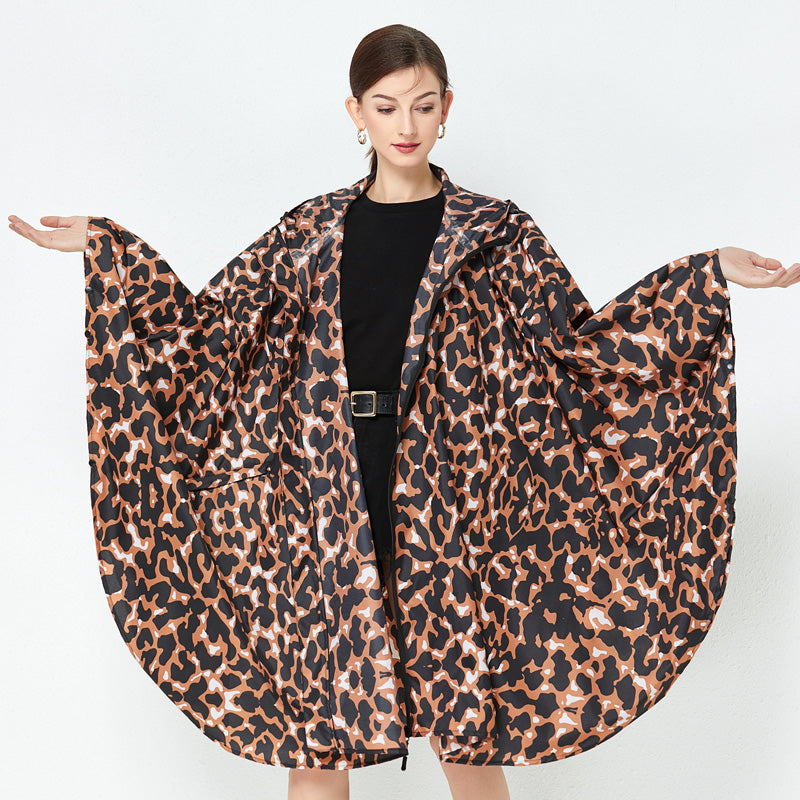 Leopard Print Women's Waterproof Raincoat