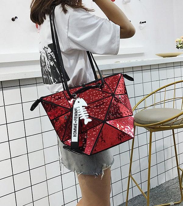 New wave high-grade bag oceanic laser single shoulder large capacity class handbag