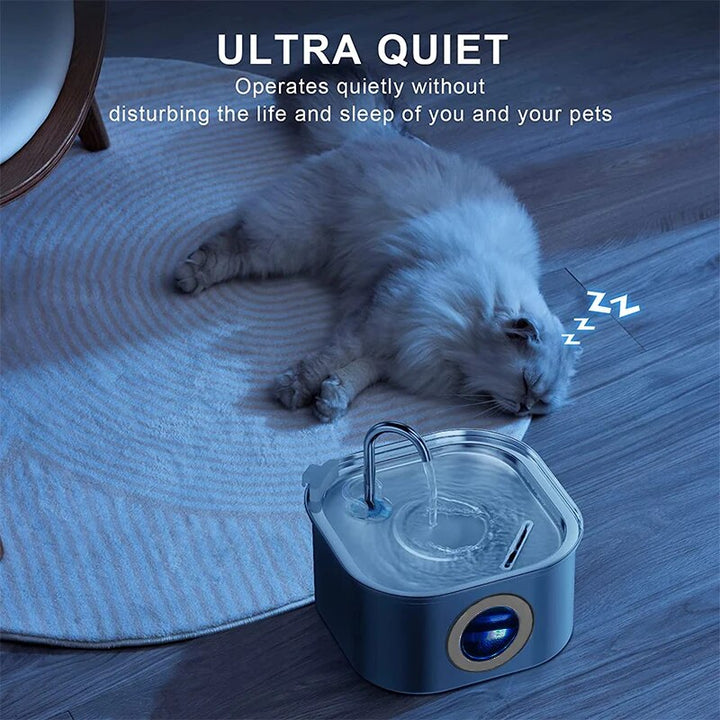 Stainless Steel Cat Water Fountain 3.2L - Ultra Quiet, Sensor-Activated Pet Drinking Dispenser