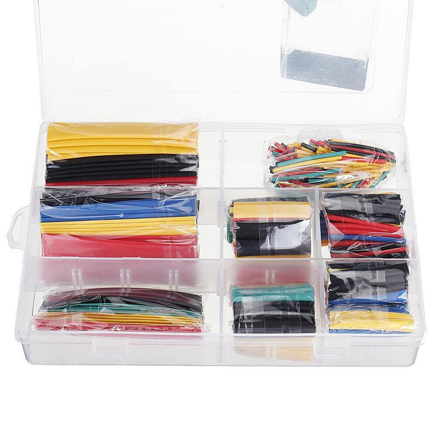 328Pcs Heat Shrink Tube Sleeving Wrap Wire Car Electrical Cable Tube kits Polyolefin 8 Sizes Mixed Color 2:1 - MRSLM