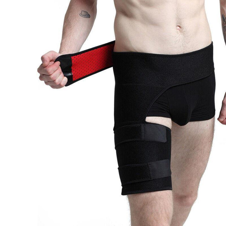 Men and Women Groin Support Brace Adjustable Compression Wrap for Hip Groin Strain Quad Hamstring Thigh Pain Relief - MRSLM