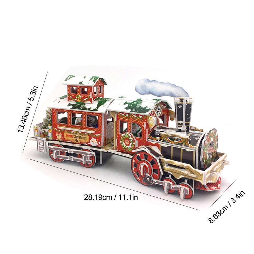 3D Train DIY Puzzle for Children's Christmas Gift Hardboard Model