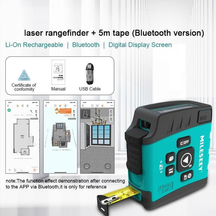 40M 2-In-1 Digital Laser Tape Measure & Rangefinder