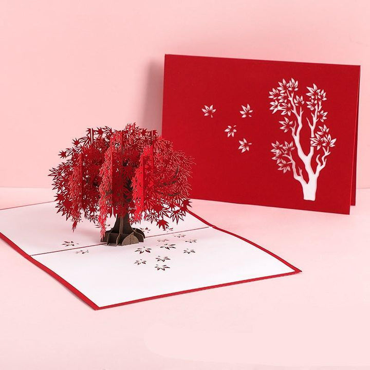 3D Laser Cut Handmade Sakura Kissing Lover Paper Invitation Greeting Card - MRSLM