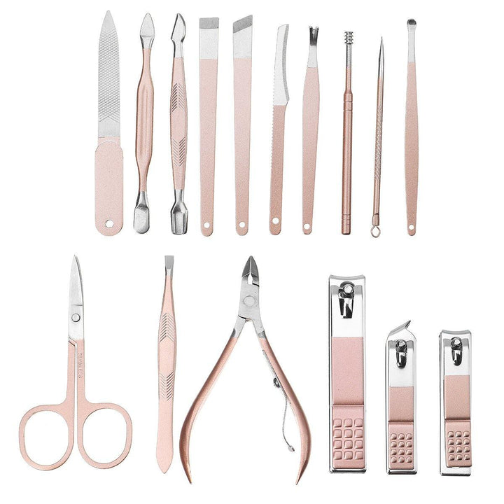 4pcs/12pcs/16pcs Set Nail Clippers Manicure Pedicure Set Nail Trimmer Ear Pick - MRSLM