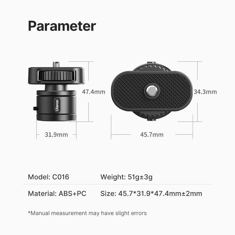 Magnetic Quick Release Adapter Mount Set with 1/4'' Screw for Action Cameras