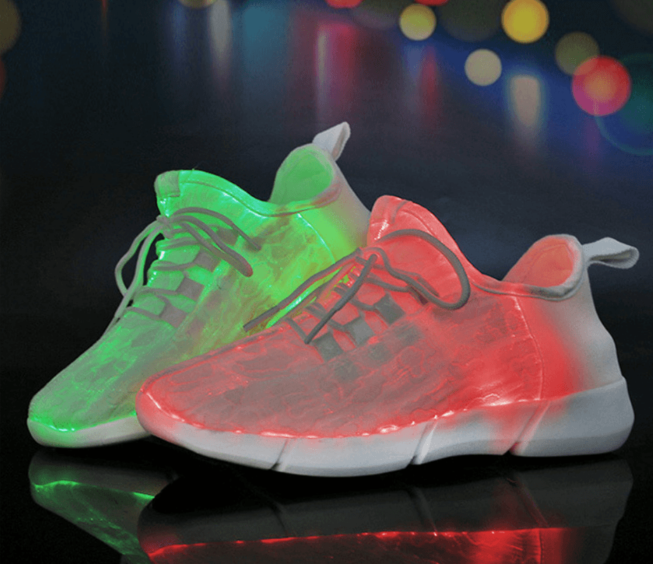 Fiber Optic LED Shoes USB Recharge Glowing Sneakers Man Llight Up Shoes