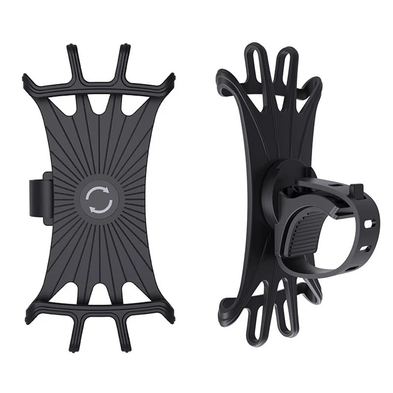 360° Rotary Silicone Phone Holder for Bicycles and Motorcycles - Fits 4-6 inch Devices