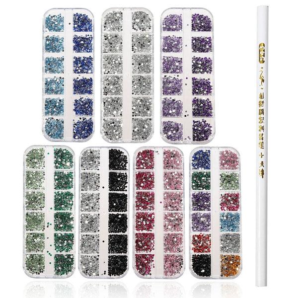 3D Round Glitter Rhinestone Bead  Wax Picker Pencil Diamant Gems Manicure Nail Art Tool