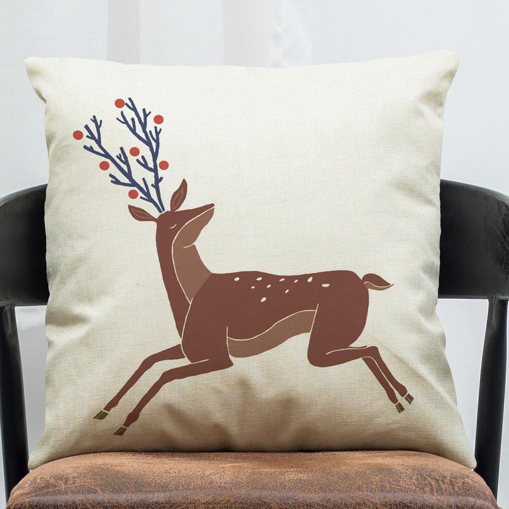 45 x 45cm Super Soft Plush Modern minimalist Style Deer Nordic Cotton Pillowcase For Home Sofa Decration