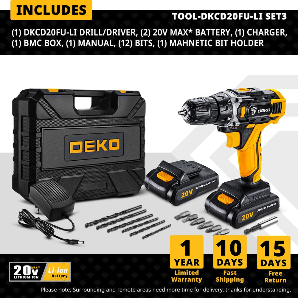 Rechargeable 20 V Electric Drill