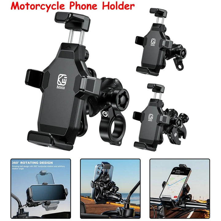 360¬∞ Rotating Shockproof Bike & Motorcycle Phone Mount for 4.7-7.2 Inch Devices