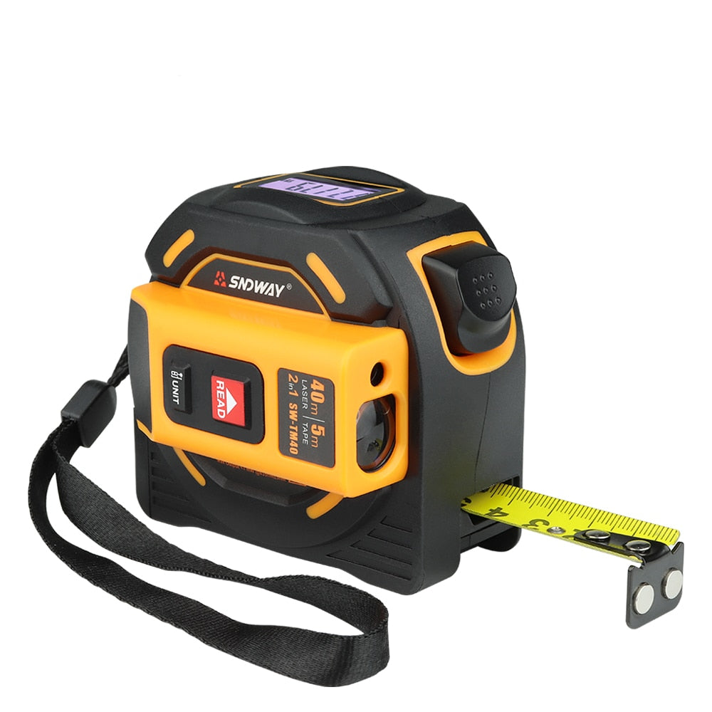 Compact Laser Distance Meter with Measure Tape