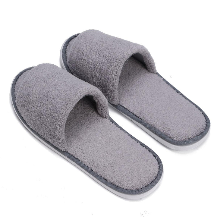 Men Women Coral Velvet Open Toe Hotel Home Spa Slippers Travel Shoes Thick 7mm