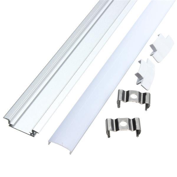 1X 5X 10X LUSTREON 50CM Aluminum Channel Holder For LED Strip Light Bar Under Cabinet Lamp