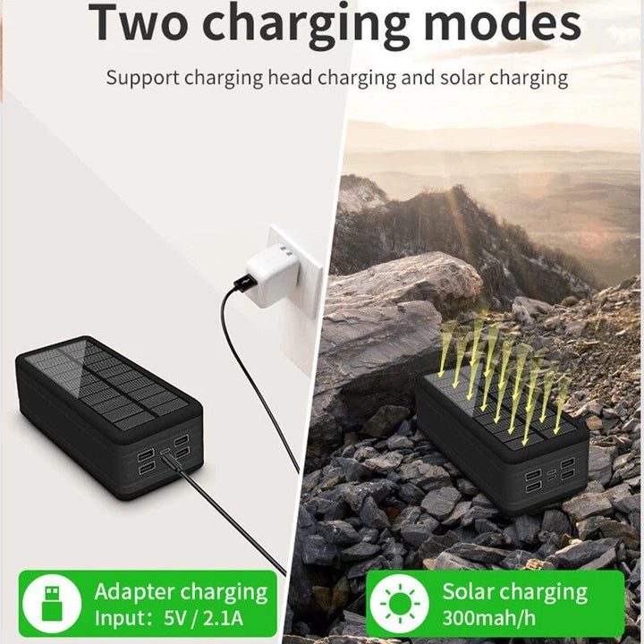 100000mAh Magnetic Wireless Solar Power Bank with Super Fast Charging & 4 USB Ports