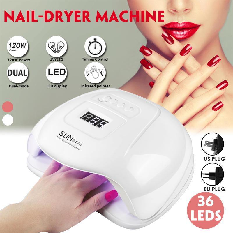 120w Nail Light Therapy Machine Quick-drying Painless Nail Polish Glue Baking UV Lamp