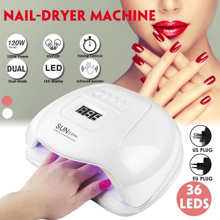 120w Nail Light Therapy Machine Quick-drying Painless Nail Polish Glue Baking UV Lamp