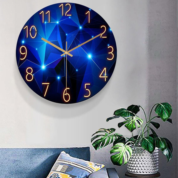 12 Inch Fashion Glass Quartz Clock Home Living Quiet Silent Simple Clock