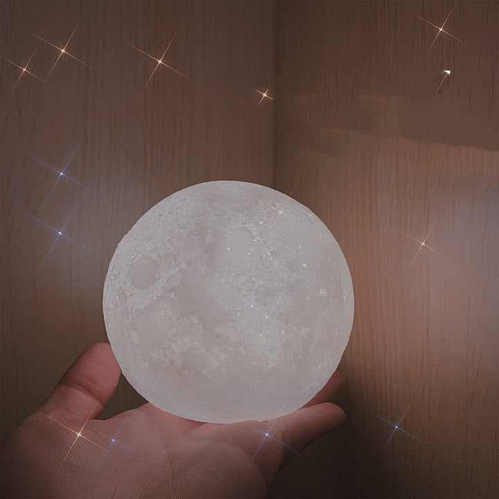 3D Print Rechargeable Moon Lamp LED Night Light Creative Touch Switch Moon Light For Bedroom Decoration Birthday Gift