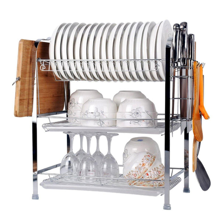 3 Tier Over Sink Dish Drain Shelf Rack Drainer Stainless Steel Kitchen Holder Drainer