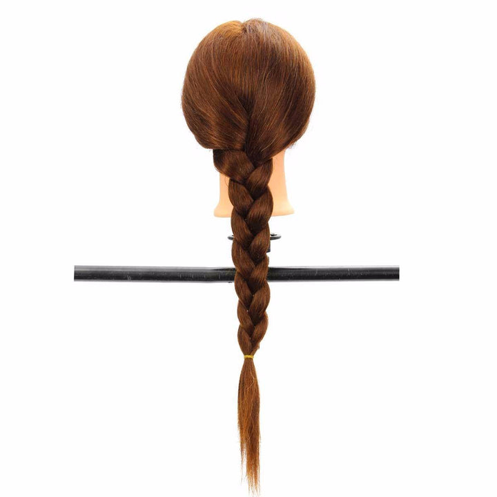 24'' 100% Human Hair Practice Mannequin Head Hairdressing Train Model+Clamp