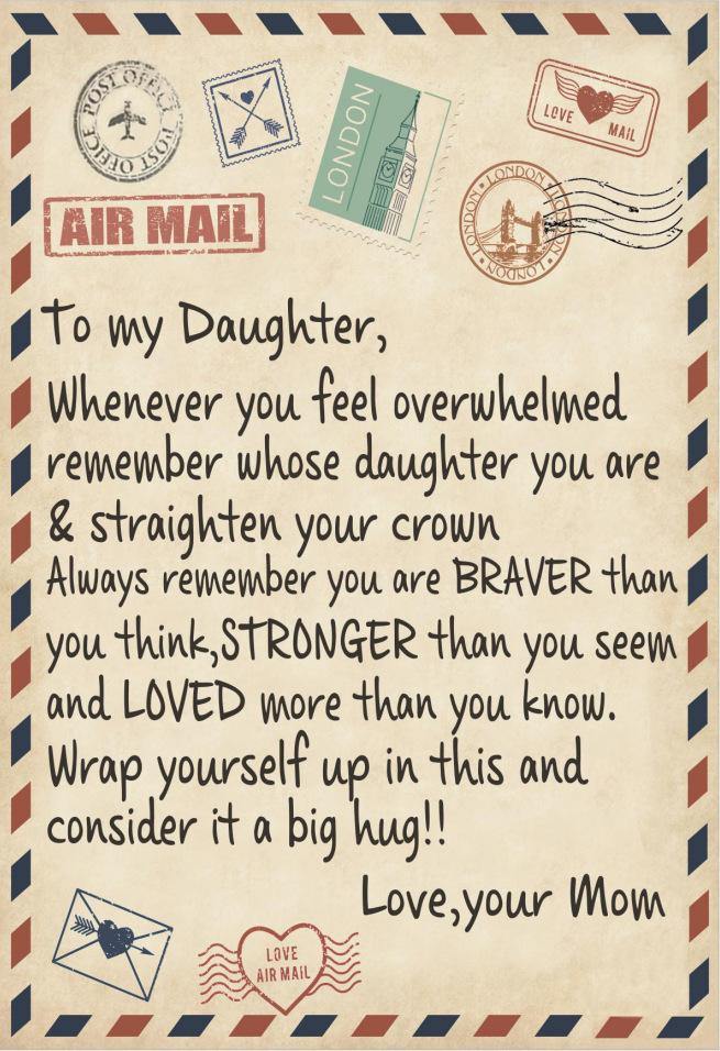 Fleece Blanket to My Daughter Son Wife Letter Printed Quilts Air Mail Blankets Positive Encourage and Love GiftsDrop Ship - MRSLM