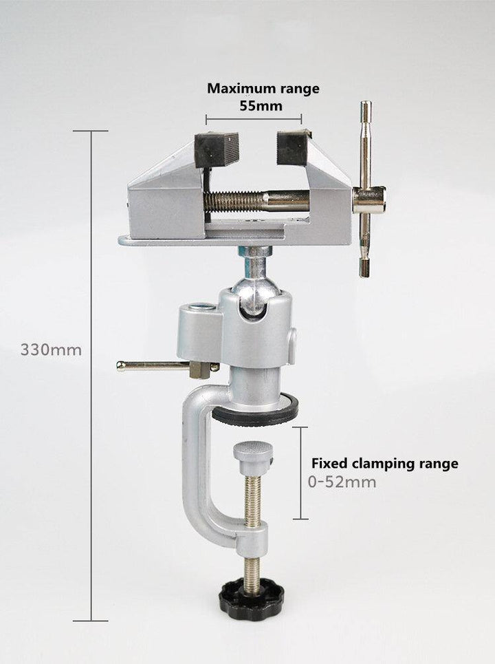 Aluminum Alloy 360 Degree Rotating Mini Vise Tool Home Use Small Jewelers Hobby Clamp On Table Bench Vice Lathe