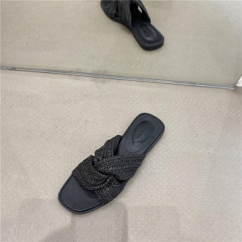 New Products In Early Summer Cross Bow Toe Sandals And Slippers