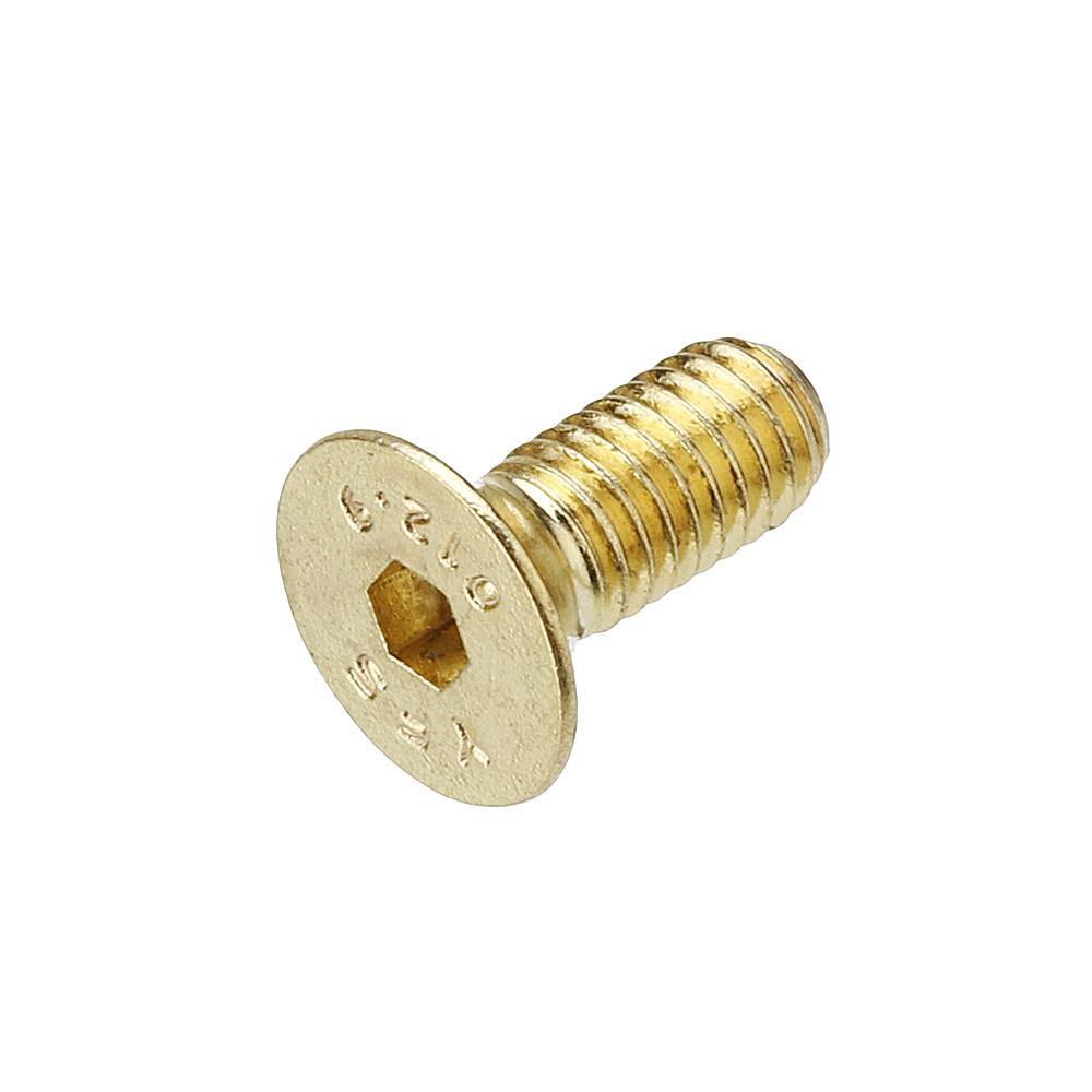 Suleve™ M5AH2 50Pcs Titanium Plated M5 Hex Socket Flat Head Countersunk Screws Alloy Steel 12.9 Grade Screw Bolt M5*12