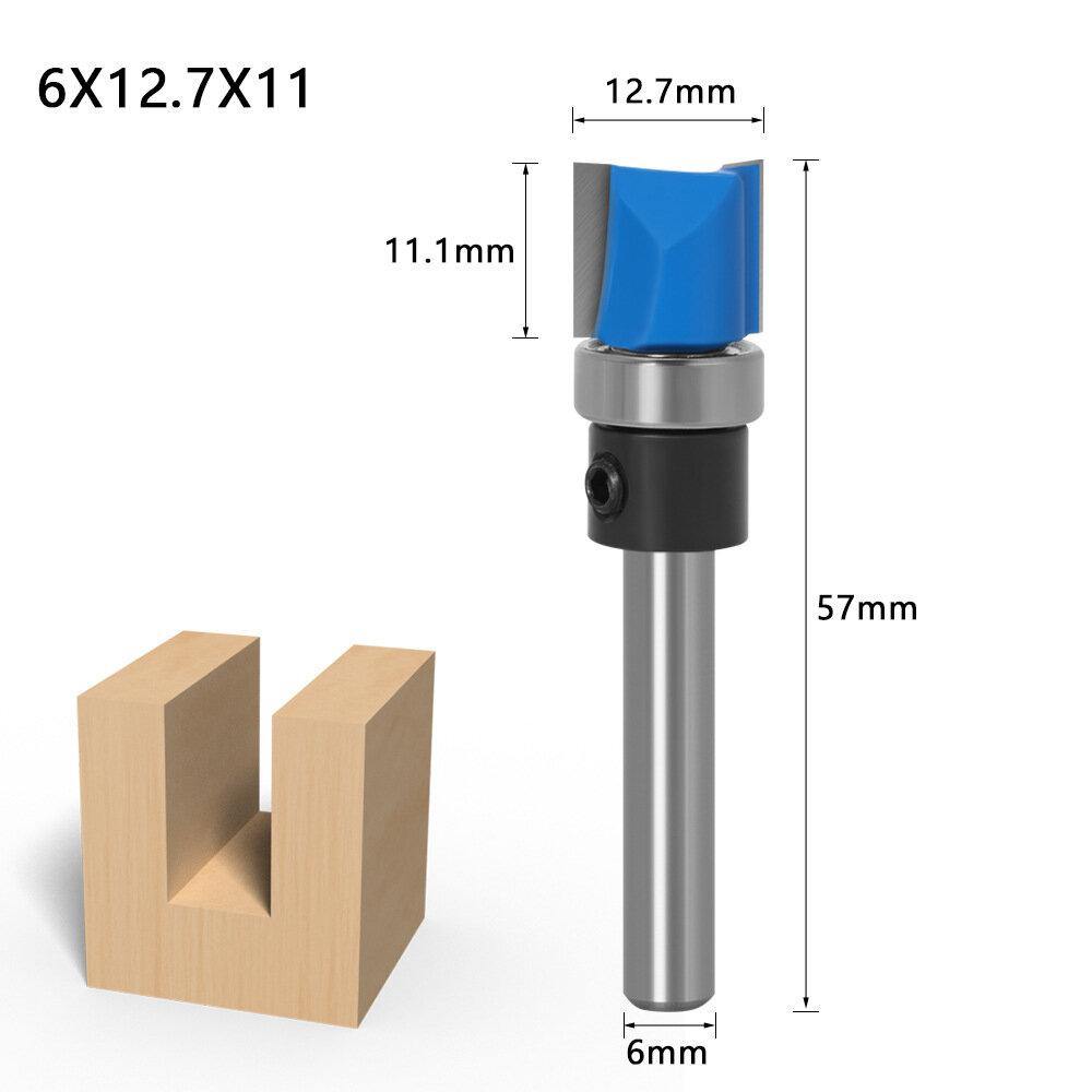 1/4inch/6mm Shank Flush Trim Router Bit Pattern Bit Top Bottom Bearing Blade Template Wood Milling Cutter Carpenter - MRSLM