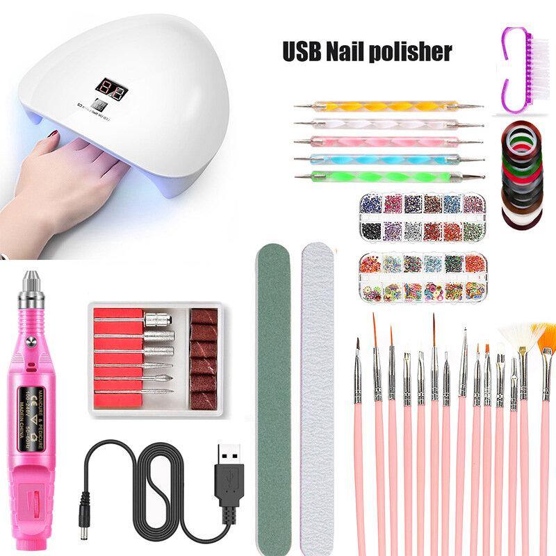 45W Intelligent Induction Nail UV Phototherapy Lamp Nail Polishing Set - MRSLM