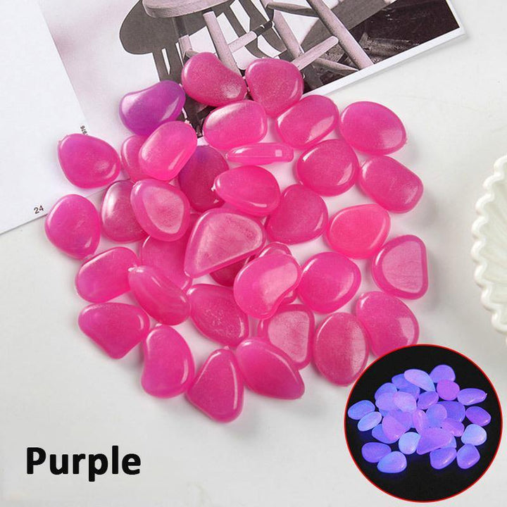 100pcs Luminous Garden Pebbles Gardening Luminous Glow Stones Outdoor Decoration - MRSLM