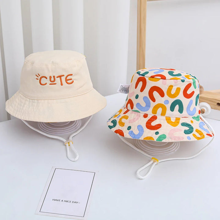 Embroidered Letter Baby Bucket Hat