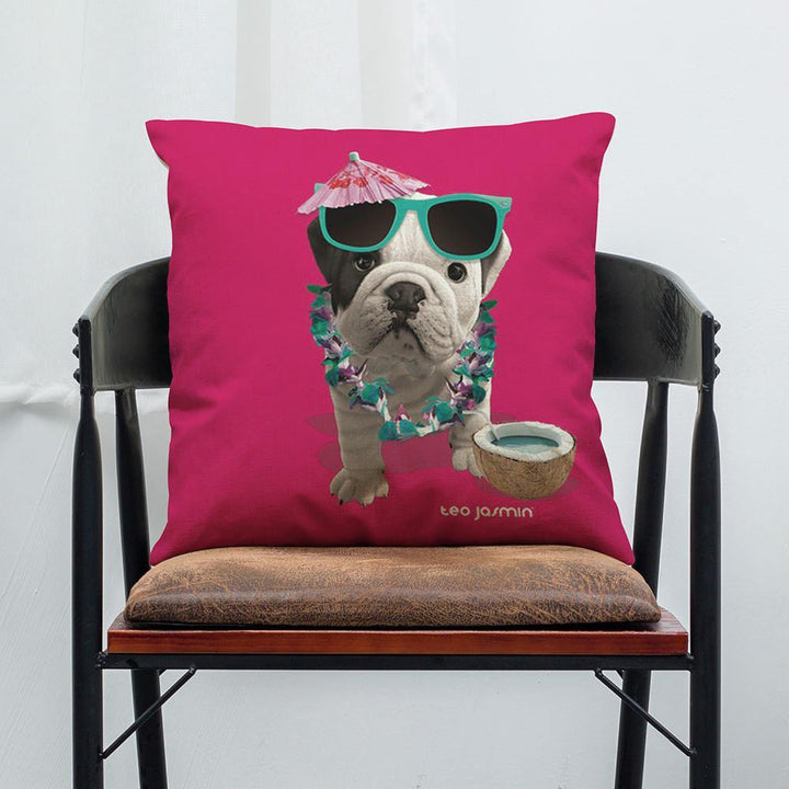 45 x 45 cm French Bulldog Printed Pillowcase Cotton Linen Sofa House Decoration Cushion Cover Pillow Case - MRSLM