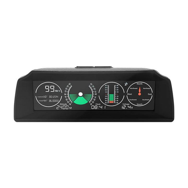 GPS GO 2 Universal Car HUD Monitoring Speed Level Gradient Compass (Black)