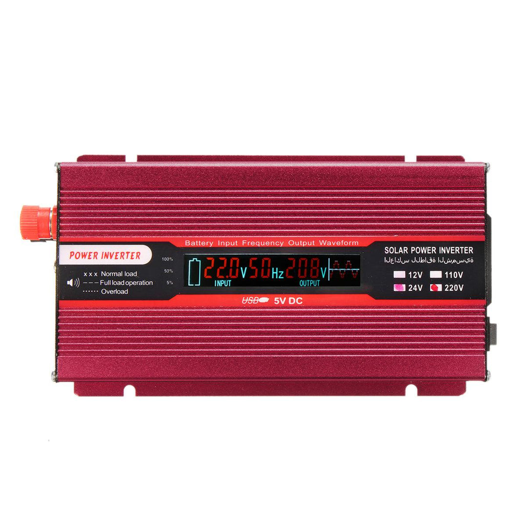 2000W DC 12V/24V to AC 110V/220V Solar Power Inverter Modified Sine Wave LCD Voltage Display