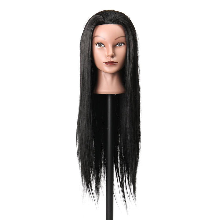 27Inch Black 30% Human Hair Hairdressing Training Head