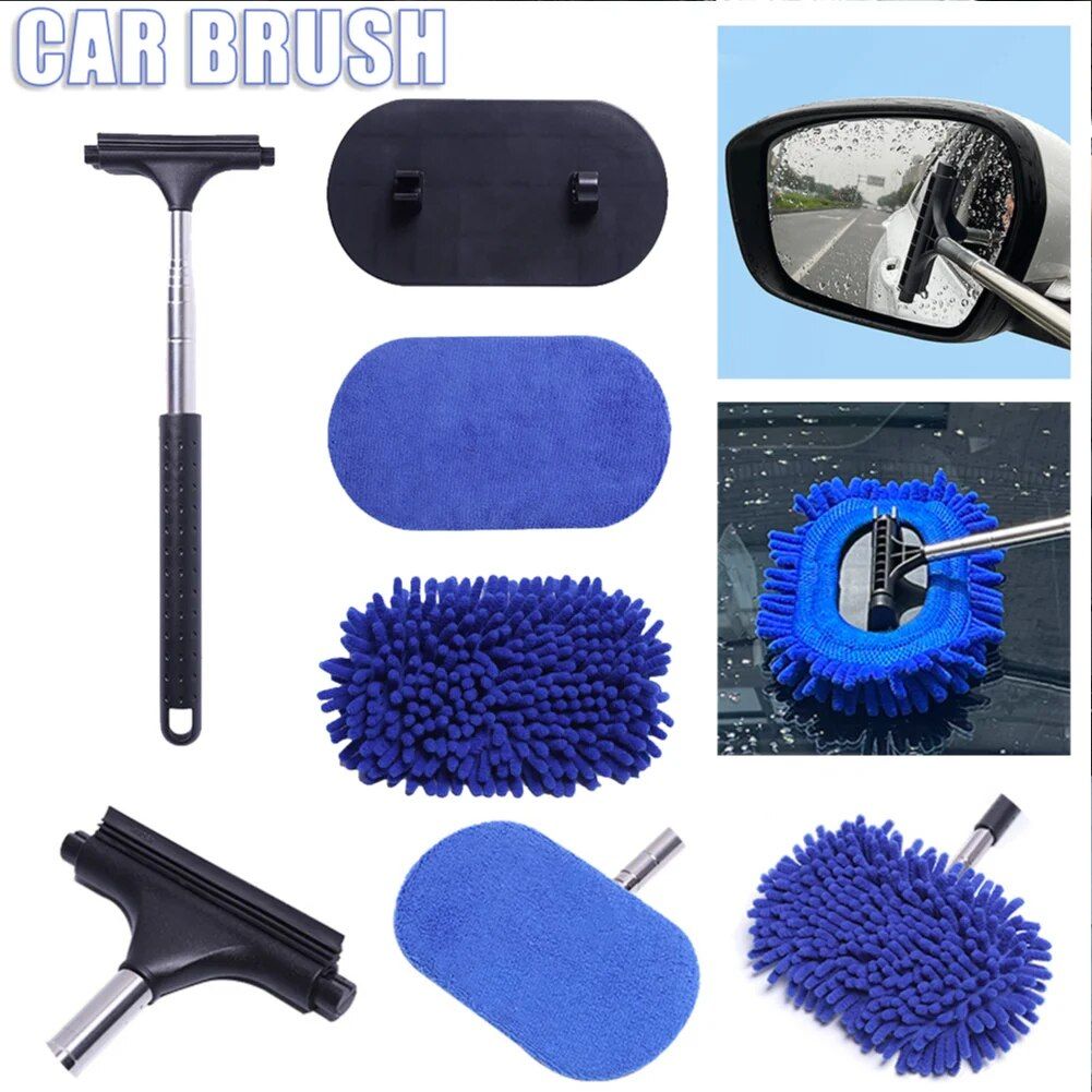 3-in-1 Extendable Car Window Cleaning Kit with Rotating Head