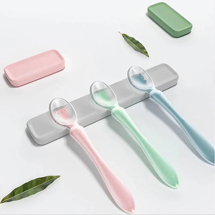 Safe and Soft Silicone Baby Feeding Spoons