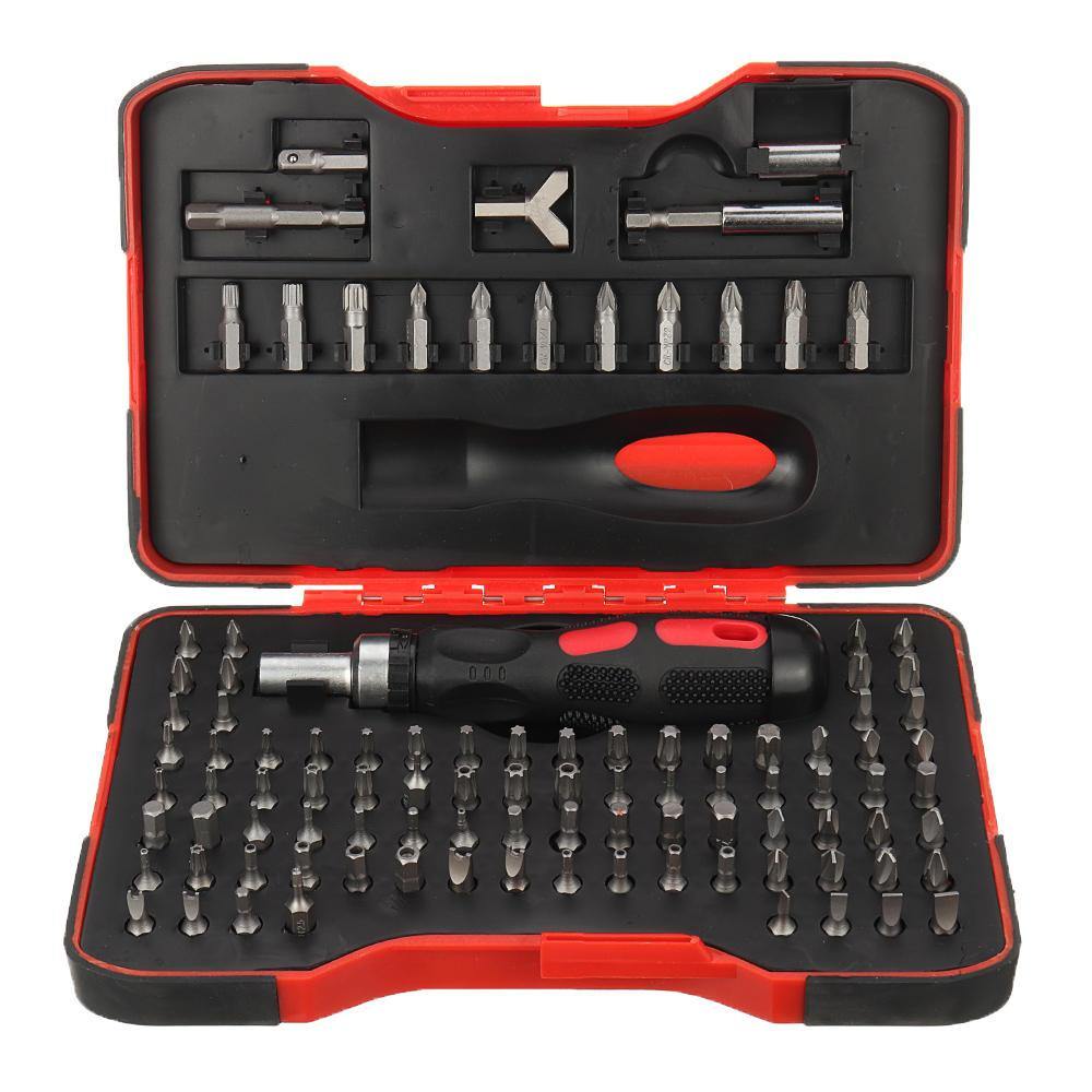 101Pcs Ratchet Screwdriver 6.35mm Screw Driver Set Household DIY Driver Tool - MRSLM