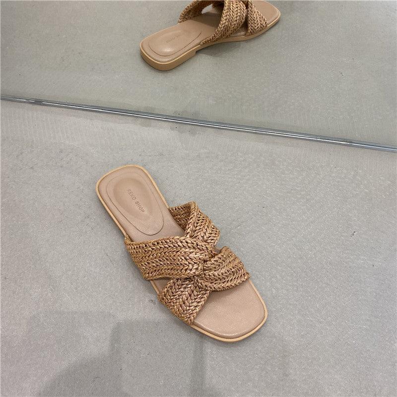 New Products In Early Summer Cross Bow Toe Sandals And Slippers