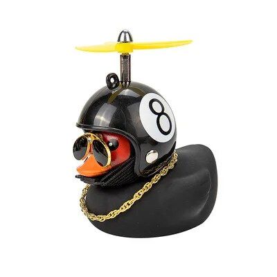 Cheerful Yellow Duck Car & Bike Ornament with Helmet and Accessories