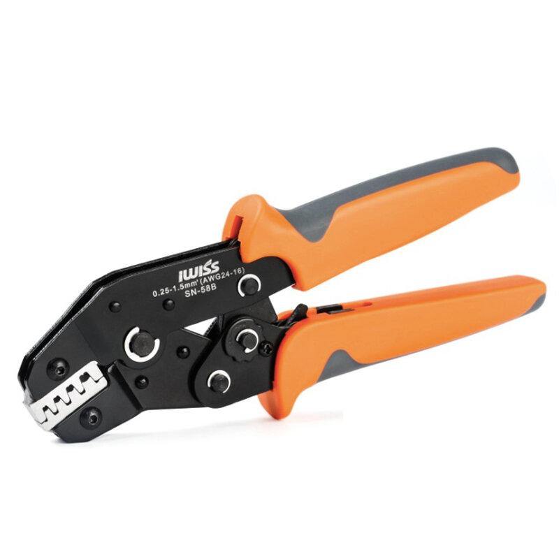 IWISS SN-58b 6.3/ 4.8/2.8 Plug Spring Crimping Tool Ratchet Terminal 0.25-1.5mm Crimping Tool Cold-pressing Bare Terminal Clamp - MRSLM