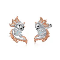 Axolotl Earrings for Women 925 Sterling Silver Axolotl Stud Earrings Opal Cute Mexican Axolotl Jewelry Gifts for Women Girls