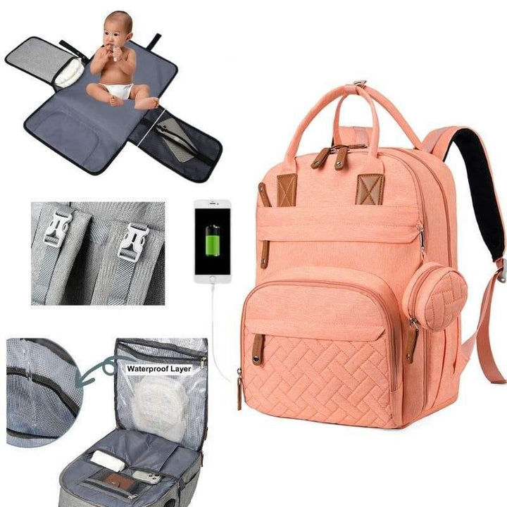 Multifunctional Diaper Bag Backpack with Changing Station - Waterproof, Spacious, and Versatile for Modern Parents