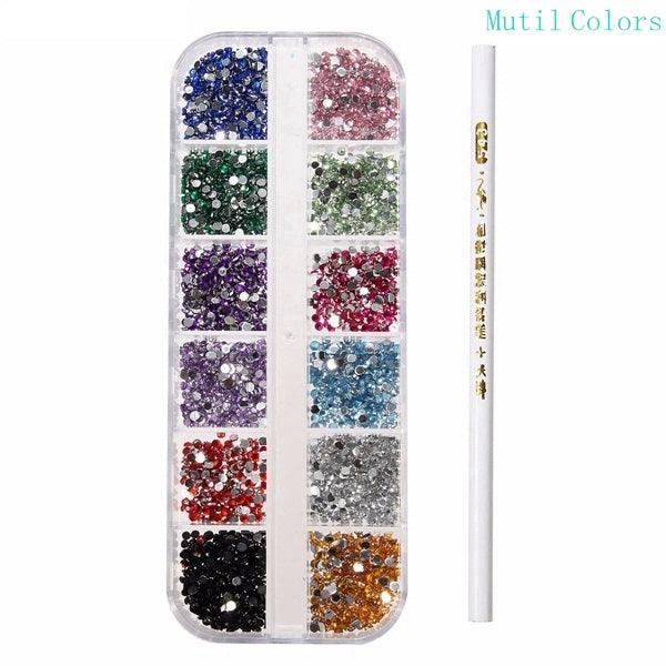 3D Round Glitter Rhinestone Bead Wax Picker Pencil Diamant Gems Manicure Nail Art Tool - MRSLM